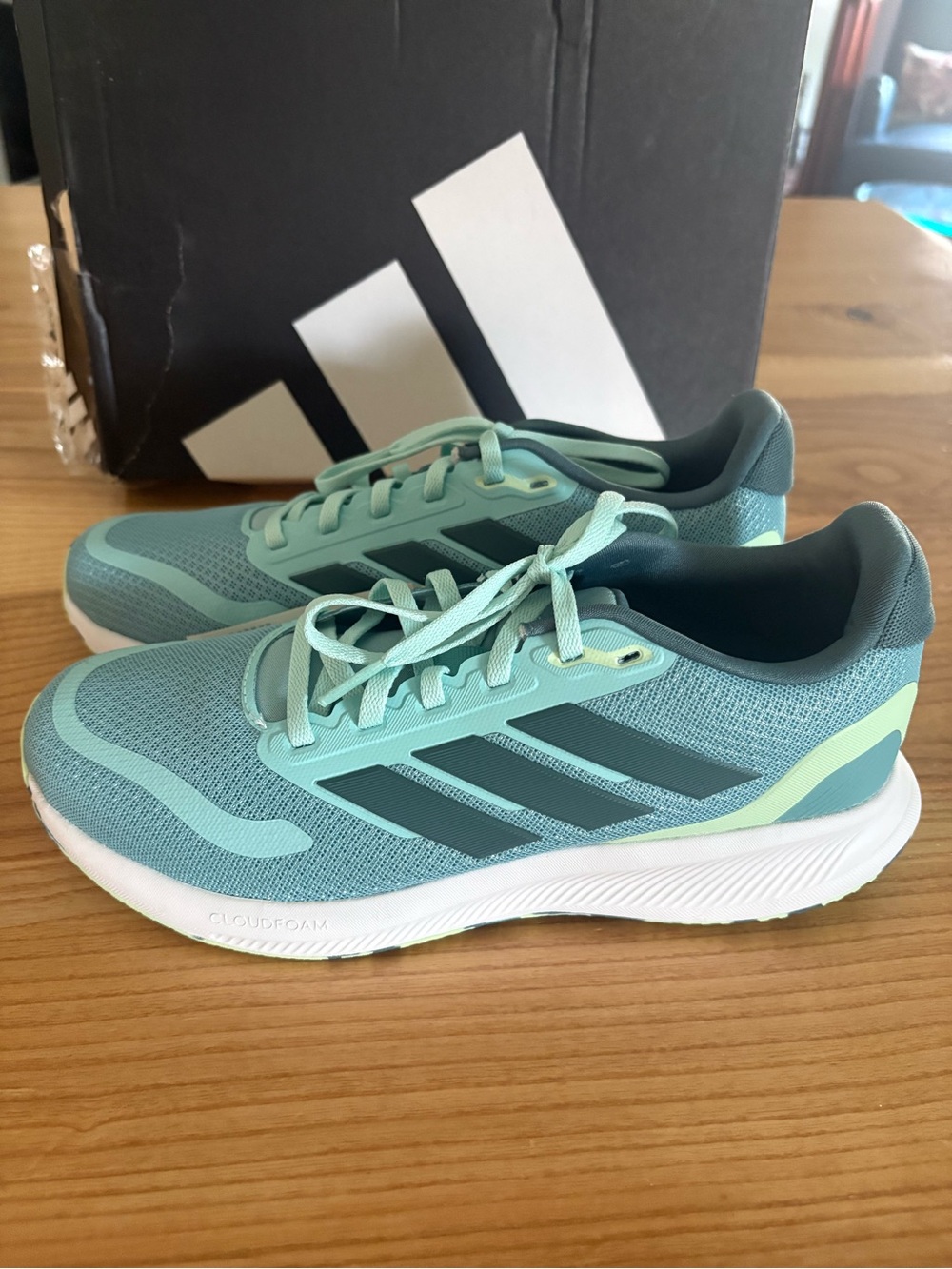 adidas Women’s Mint Green Athletic Running Shoes Run Falcon 5 J